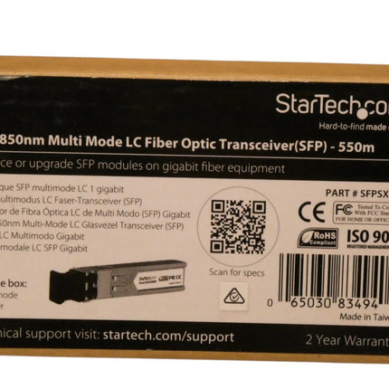 StarTech SFPSXMM Gigabit 850nm Multi Mode SFP Fiber Optical Transceiver LC 550m