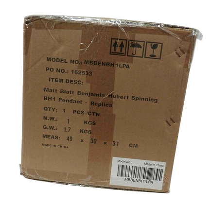 Matt Blatt Benjamin Hubert Spinning BH1 Pendant Light MBBENBH1LPA