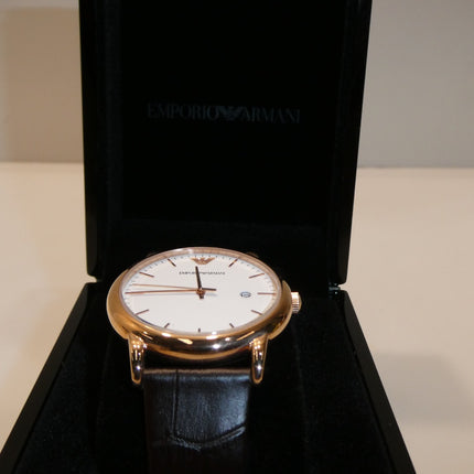 Emporio Armani Men's Three-Hand Leather Watch AR2502